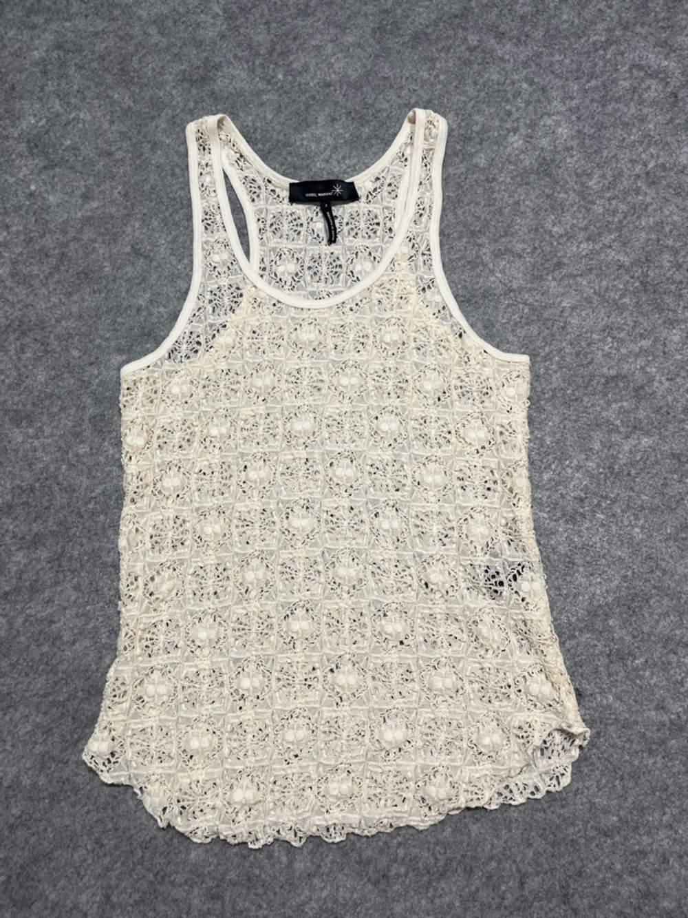 Isabel Marant Cream Crochet Lace Tank Top